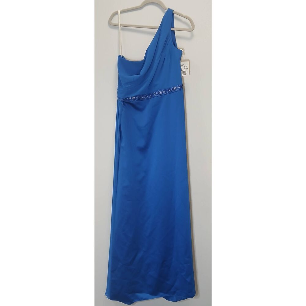 David's bridal womens size 16 cobalt blue prom dress formal wedding ball gown